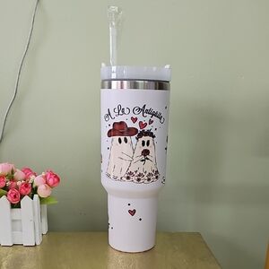 White Ghost-Themed Tumbler Love